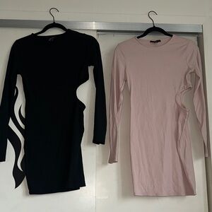 2 FOR 1 Forever 21 Black and Pink Long Sleeve Cut-Out Dress